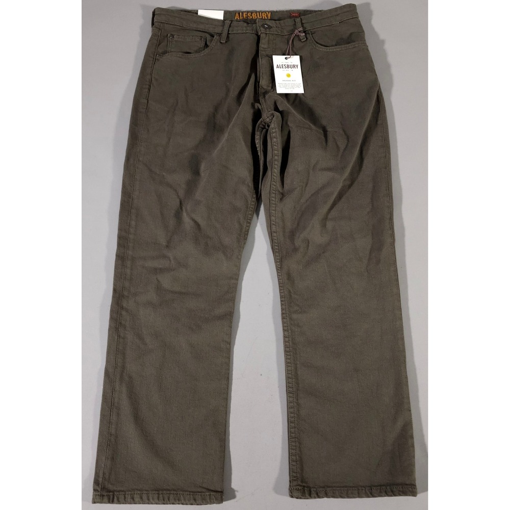 Alesbury Pants Mens 36x30 Grove Green Relaxed Fit Straight Leg MGW20266-RX-CSR